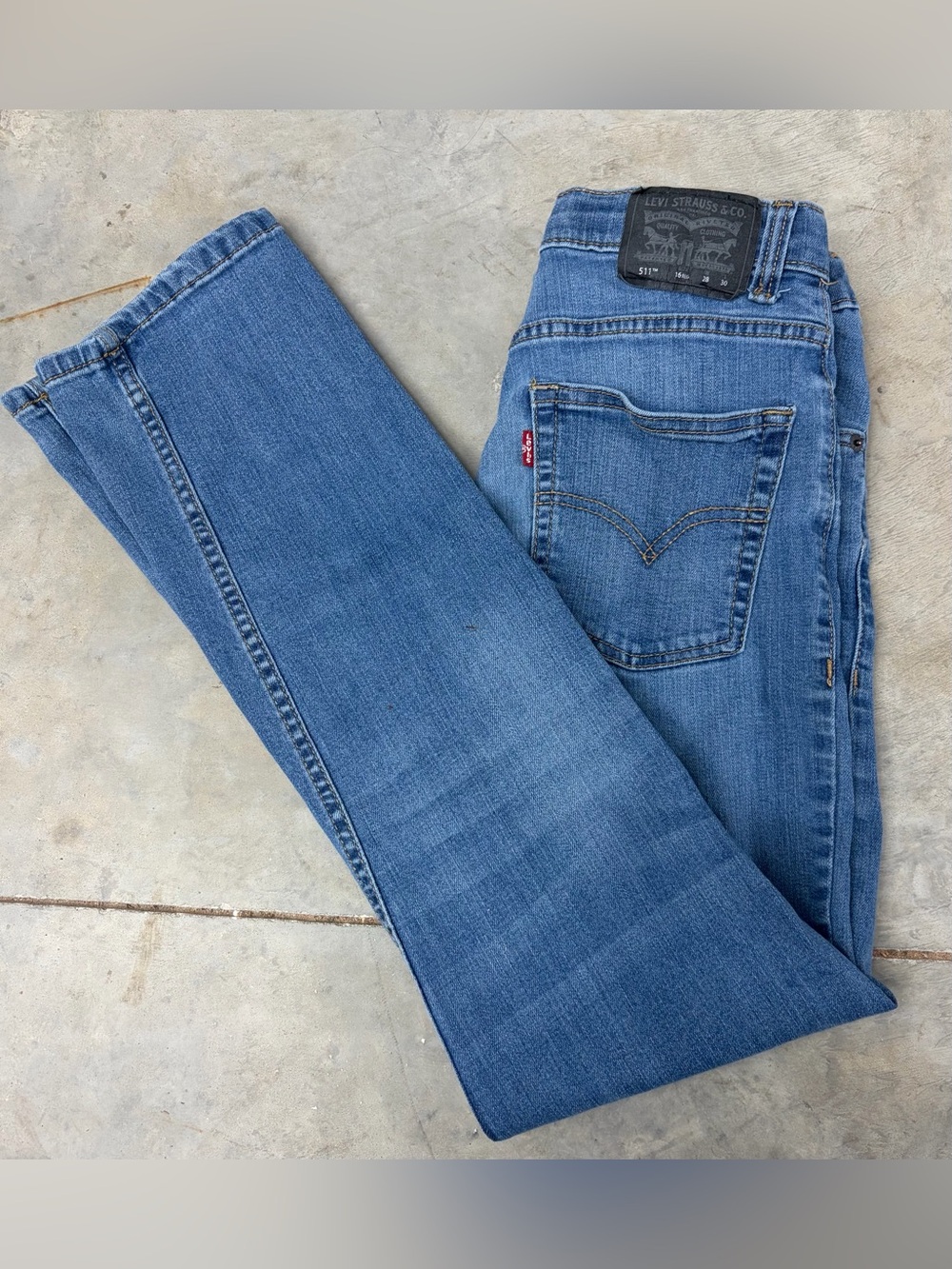 Levi's 511 Slim Jeans - Medium Blue Wash - Size 16 Regular - 28/30